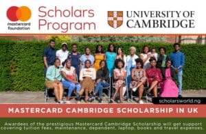 Mastercard Cambridge Scholarship UK