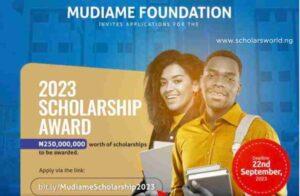 Mudiame Foundation Scholarship