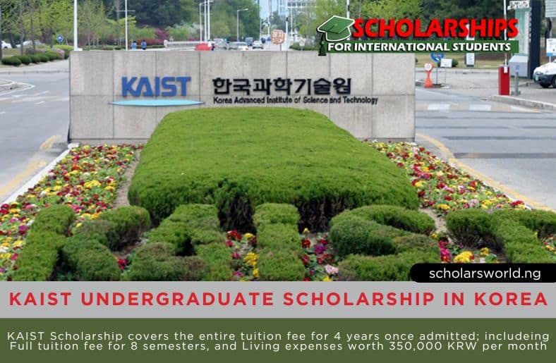 KAIST Undergraduate Scholarship in Korea