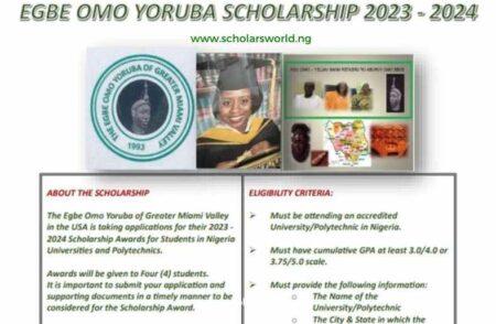 Egbe Omo Yoruba Scholarship
