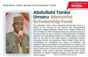 Abdullahi Tanko Memorial Scholarship