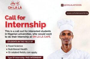 Internship Opportunity at Oh La La Foods