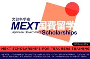 MEXT Scholarship for Teacher Training Students