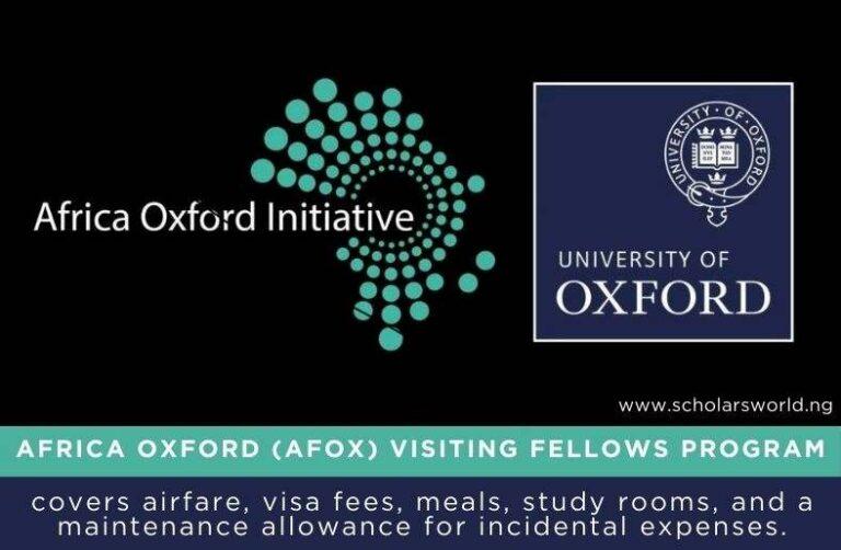 Africa Oxford-AfOx Visiting Fellows Program 2024: Fully Funded to ...