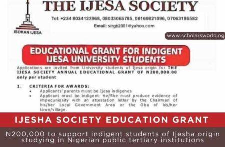 Ijesha Society Education Grant