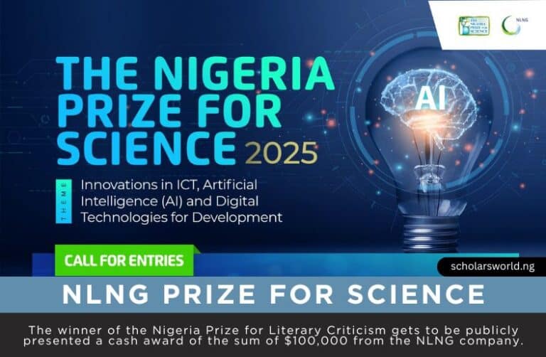 2025 NLNG Prize for Science and Innovation: $100,000 Prize