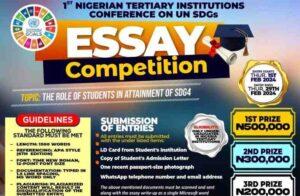 Nigerian Tertiary Institutions Conference on UN SDGs Essay Competition