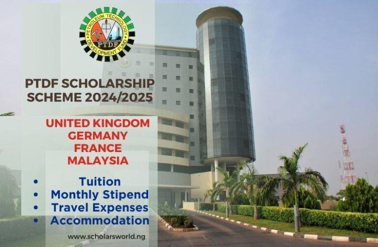 2024/25 PTDF Scholarship Scheme Fully Funded Overseas for