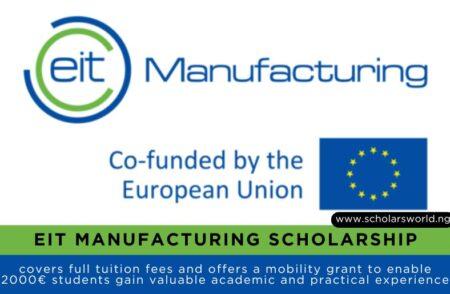 European Union EIT Manufacturing Scholarship
