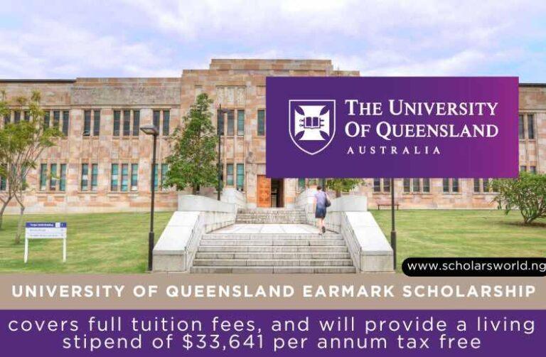 2026 University of Queensland Earmark Scholarship: Fully Funded Opportunity