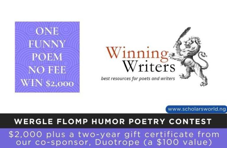 Wergle Flomp Humor Poetry Contest 2024: $2,000 Prize To Be Won
