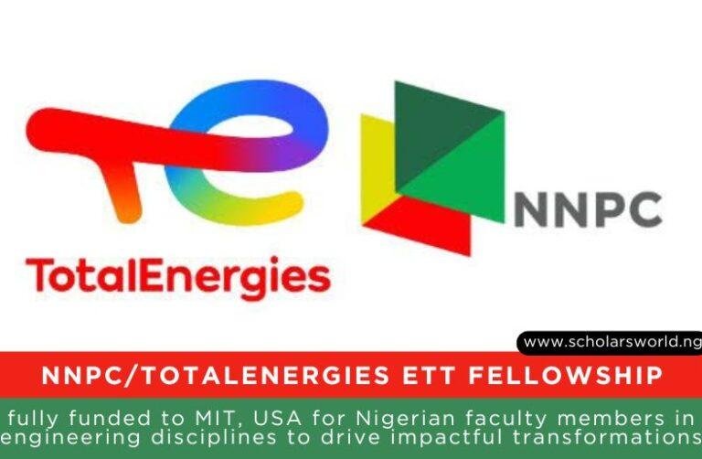 NNPC TotalEnergies ETT Fellowship 2026 at MIT, USA: Fully Funded Opportunity