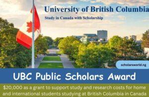 UBC Public Scholars Award