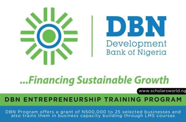 2026 Development Bank of Nigeria DBN Entrepreneurship Program (₦500K – ₦1m Grant)