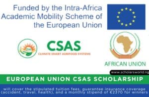 European Union CSAS Scholarship (Intra-Africa Academic Mobility Scheme)