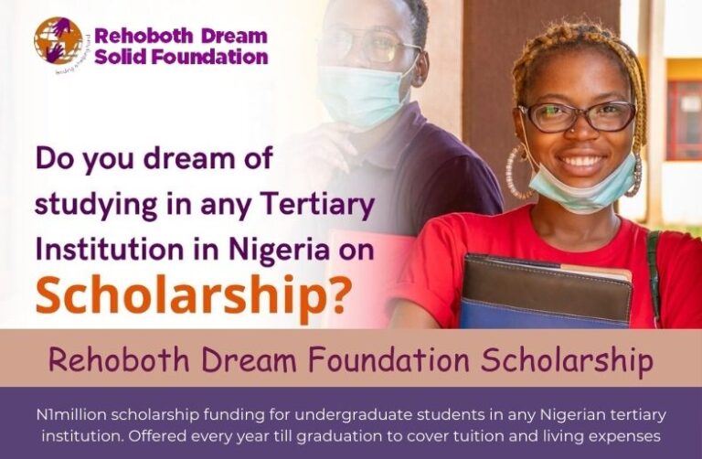 Rehoboth Dream Solid Foundation Scholarship 2026: Fully Funded Opportunity