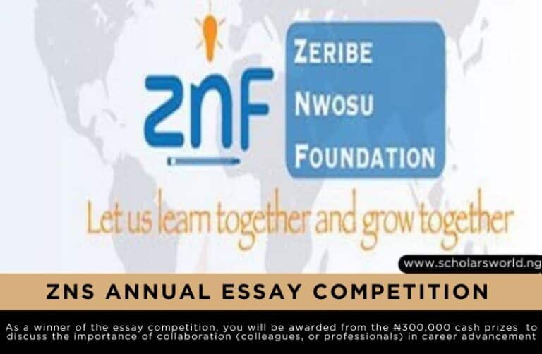 Zeribe Nwosu ZNF Essay Competition 2026 For Undergraduates: ₦200,000 Prizes + Awards