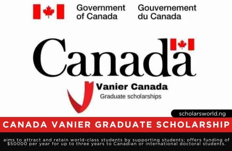 Government of Canada Vanier Graduate Scholarship 2024: How To Apply