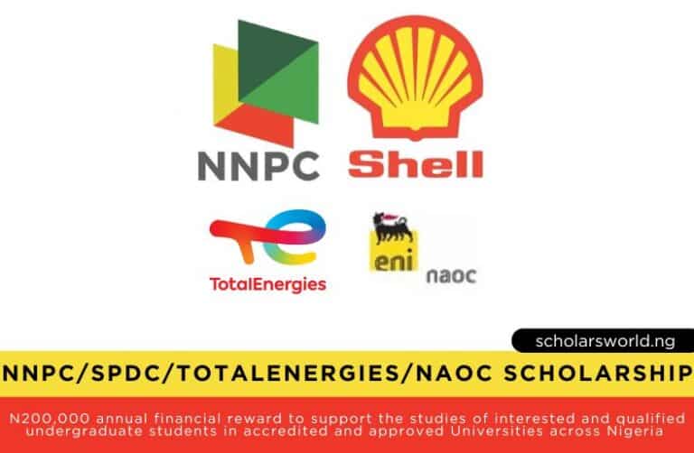 NNPC Shell Scholarship 2025 (NNPC/SPDC/TotalEnergies/NAOC Scholarship): How To Apply