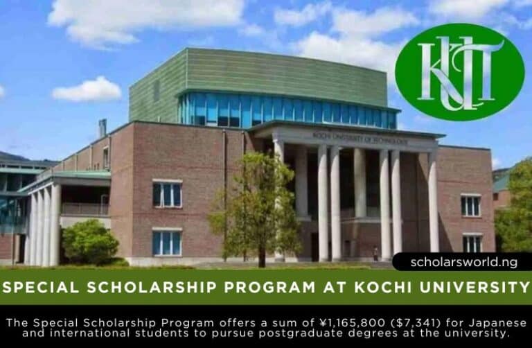 2026 Special Scholarship Program (Kochi University of Technology Scholarship): Fully Funded Opportunity