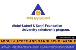 Abdul-Lateef and Sanni Foundation Scholarship