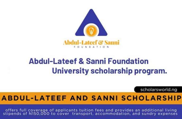 Abdul-Lateef and Sanni Foundation Scholarship 2026: How To Apply