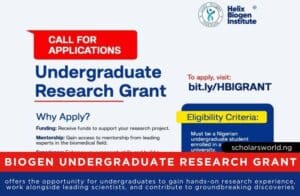 Biogen Undergraduate Grant