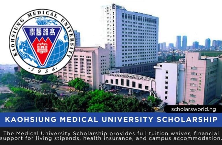 Kaohsiung Medical University Scholarship in Taiwan 2027: Fully Funded Opportunity