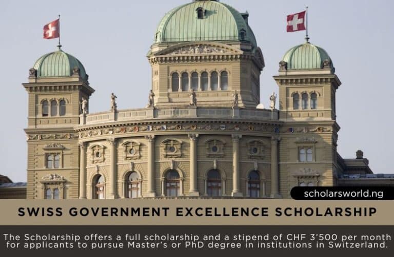 Swiss Government Excellence Scholarship 2027: Fully Funded Opportunity