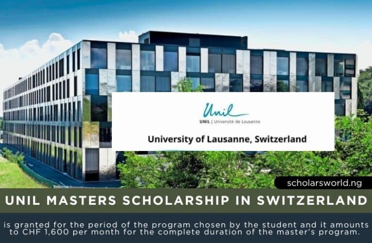 UNIL Masters Scholarship in Switzerland 2027: Fully Funded
