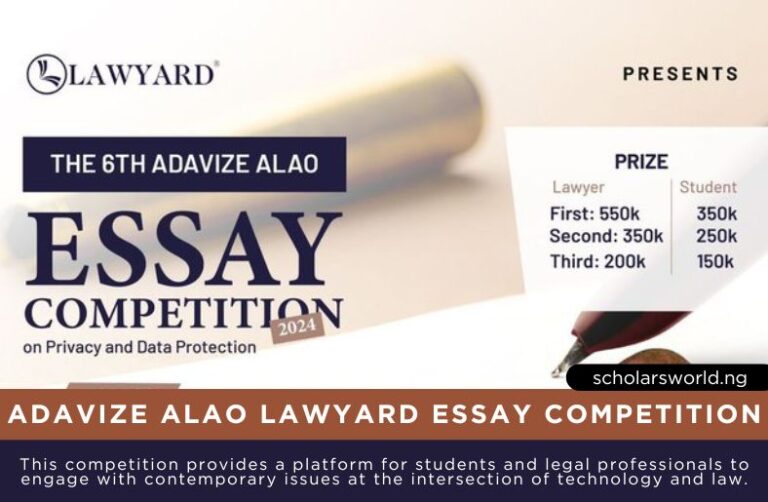 2024 Adavize Alao LAWYARD Essay Competition (N1.8 million Prizes)