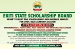 Ekiti State Government Scholarship Bursary