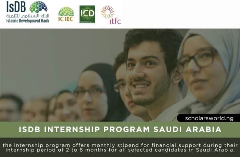 IsDB Internship Saudi Arabia 2026: How To Apply