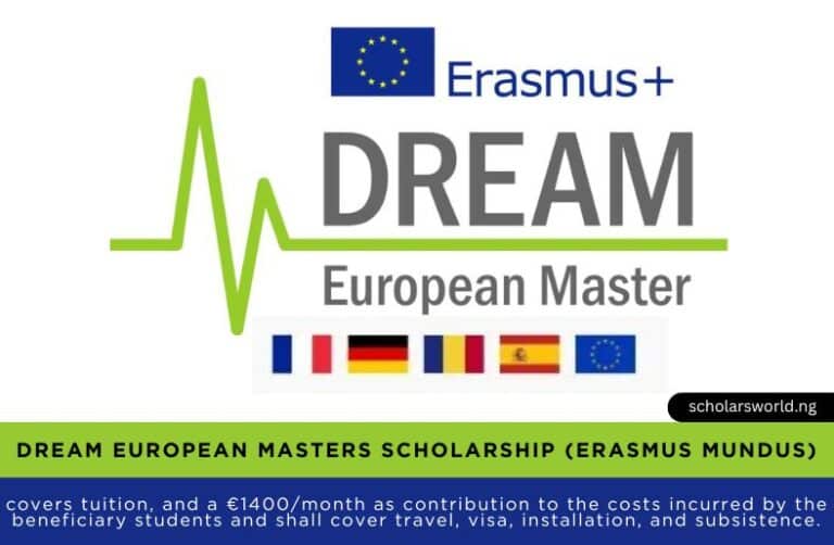 2025 DREAM European Masters Scholarship in Germany, France, Spain: Fully Funded Opportunity