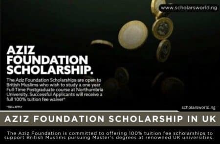 Aziz Foundation Scholarship in UK