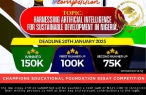 Champions Educational Foundation Essay Competition