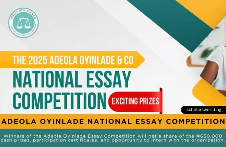 Adeola Oyinlade Essay Competition 2026 For Nigerians: ₦650,000 Prizes + Certificates