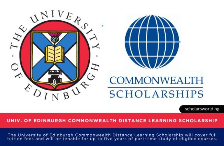 University of Edinburgh Commonwealth Distance Learning Scholarship 2026 in UK: Fully Funded Opportunity