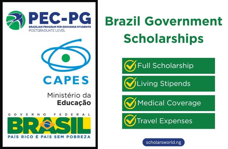Brazil Government Scholarships 2026 (Postgraduate Student Agreement Program (PEC-PG))