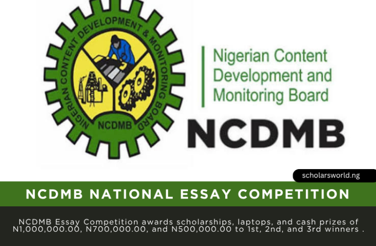 NCDMB National Essay Competition for Undergraduate Students: ₦1m Prizes