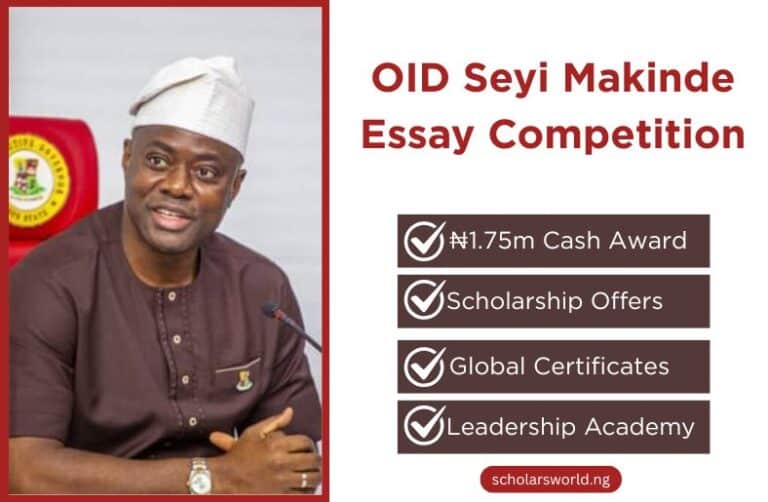 OID Seyi Makinde Essay Competition 2025: ₦1.75m Cash Awards