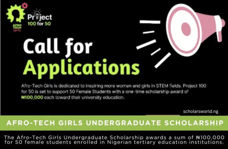 ₦100,000 Afro-Tech Girls Undergraduate Scholarship 2026 (Project 100 for 50)