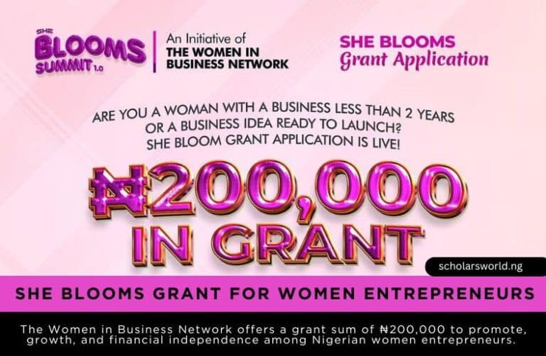 ₦200K SHE Blooms Grant for Women Entrepreneurs: Call for Applications