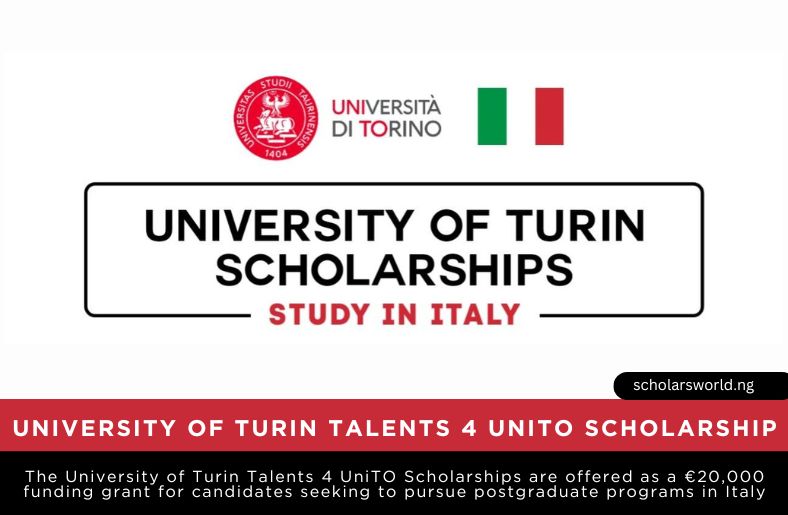 University of Turin Talents 4 UniTO Scholarships