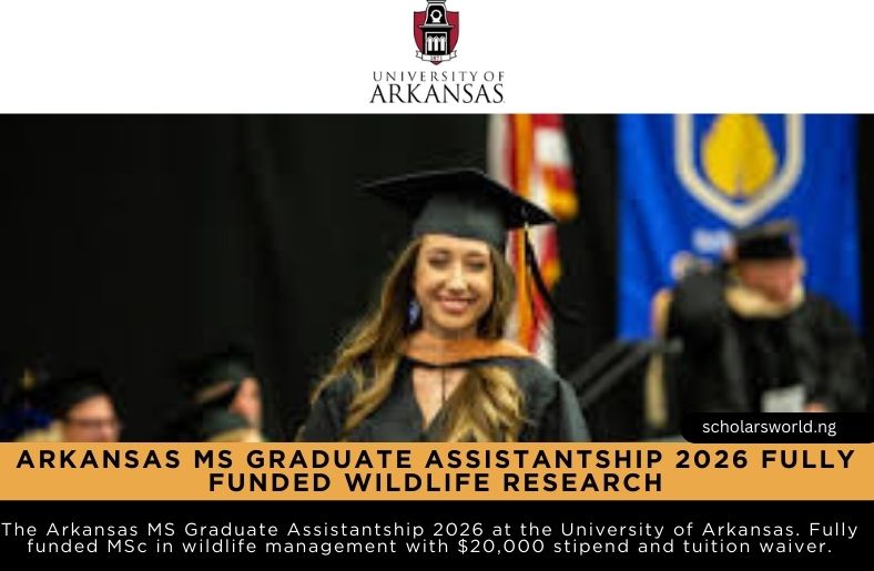 Arkansas MS Graduate Assistantship 2026 Fully Funded Wildlife Research