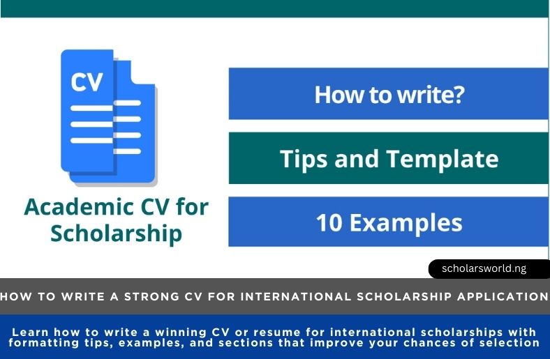 How to Write a Strong CV for International Scholarship Application