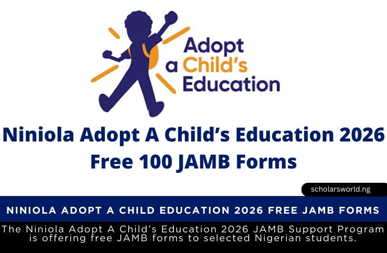 Niniola Adopt A Child Education 2026 Free JAMB Forms