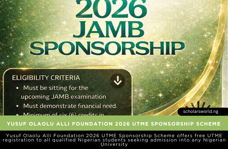 Yusuf Olaolu Alli Foundation 2026 UTME Sponsorship Scheme