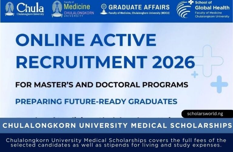 Chulalongkorn University Medical Scholarships 2026 | Fully Funded