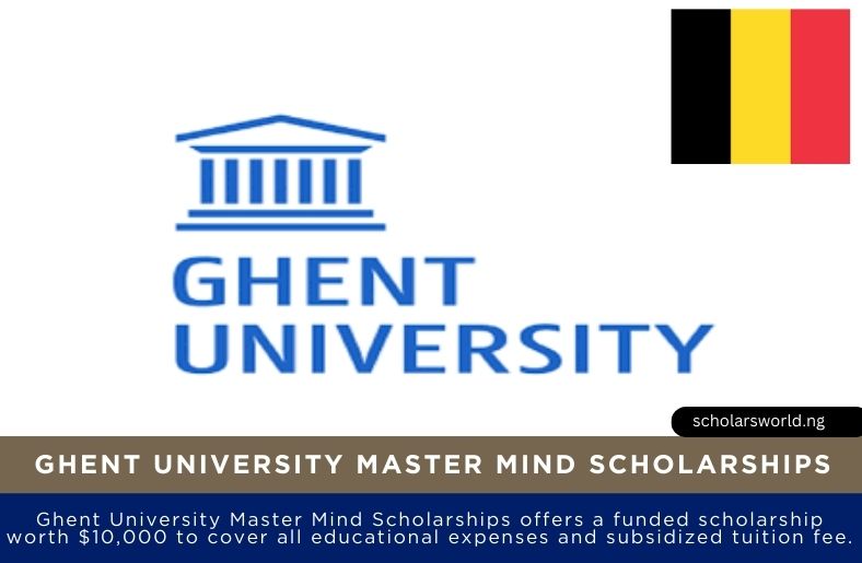 Ghent University Master Mind Scholarships